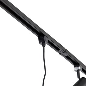 1-фазна релсова система с 3 прожектора и 3 висящи лампи черна - Cavalux Jeana