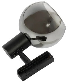 Модерен черен прожектор за 1-фазна релсова система - Iconic Lava