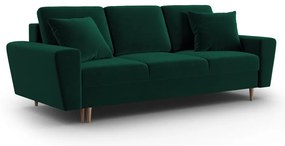 Зелен кадифен разтегателен диван с място за съхранение 235 cm Kyoto – Cosmopolitan Design