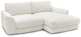 Бял ъглов диван от прежда с примки от букле (десен ъгъл) Leonore – Bobochic Paris