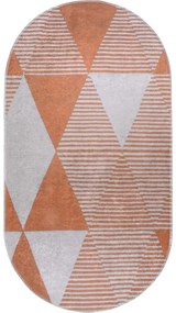 Оранжев миещ се килим 80x120 cm Oval - Vitaus