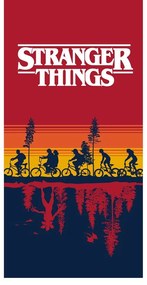 Червена памучна детска кърпа 70x140 cm Stranger Things – Jerry Fabrics