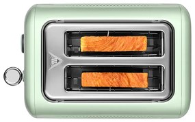 Тостер за хляб BUYDEEM DT620E, 900W, 2 слота, 7 автоматични програми и нива на препичане, LED индикатори, Тавичка за трохи, Зелен