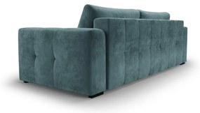 Син кадифен разтегателен диван Luca - Milo Casa