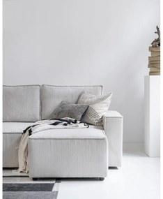 Бял разтегателен ъглов диван от рипсено кадифе (променлив) Brave Dave – Miuform