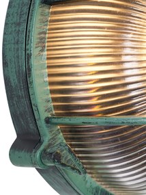 Външна стенна лампа зелена кръгла IP44 - Noutica