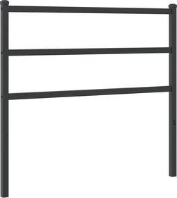 355395 vidaXL Метална резервна табла за легло, черна, 107 см