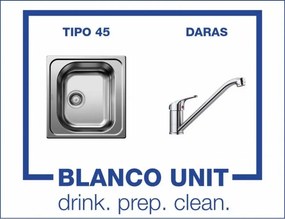 BLANCO TIPO 45 мат и смесител BLANCO DARAS хром Промо пакет мивка със смесител