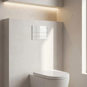 Комплект Структура за Вграждане за WC Slim 024N с Бутон T White Glass