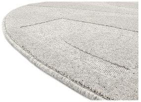 Светлосив вълнен кръгъл килим ø 200 cm Morphic Botanica – Agnella