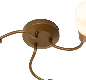 Класически таванен прожектор златен с матирано стъкло кръгъл 3-светлина - Madi