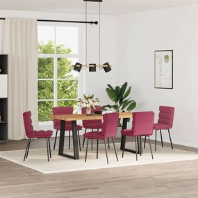 3315657 vidaXL Трапезни столове, 6 бр, виненочервени, кадифе