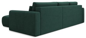 Зелен разтегателен ъглов диван с място за съхранение (десен ъгъл) Kapua – Makamii