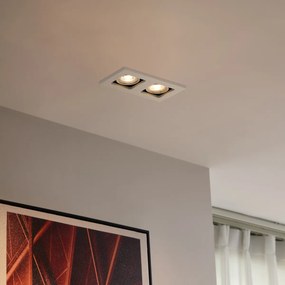 Модерно вградено прожекторно осветление бежово GU10 50mm въртящо се и накланящо се 2-светлинно - Qure