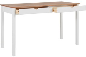 Работна маса в бяло и кафяво, дължина 140 cm Gava - Støraa