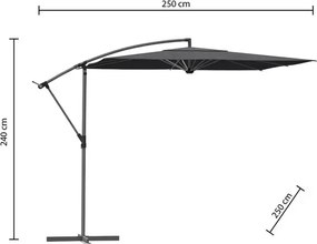 Градински чадър със странична стойка Hesperide Manoa, 2.5x2.5 m - Горчица