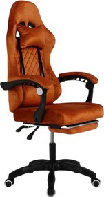 Офис стол с масаж - кафяво кадифе