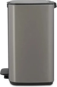 Кош за боклук Brabantia Bo Pedal 1010128, 12 л, Леко затваряне, Противоплъзгаща основа, Платинено сив