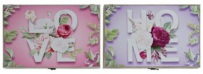 Покривки DKD Home Decor Счетоводител Розов Дървен MDF Люляк (2 pcs) (46 x 6 x 32 cm)