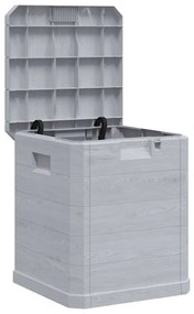 45683 vidaXL Градинска кутия за съхранение, 90 л, светлосива