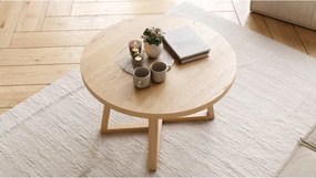 OASIS Естествен дъб – МОДЕРНА КРЪГЛА ДЪРВЕНА ХОЛНА МАСА Ø70 cm