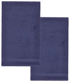 Тъмносини памучни хавлиени кърпи в комплект от 2 бр. от тери 90x140 cm Anti-Bacterial – Catherine Lansfield