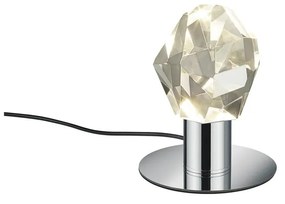 LED настолна лампа в сребрист цвят със стъклен абажур (височина 17 cm) Verano – Trio Select