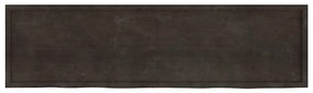 3156468 vidaXL Плот за маса тъмнокафяв 220x60x(2-4) см обработен масивен дъб