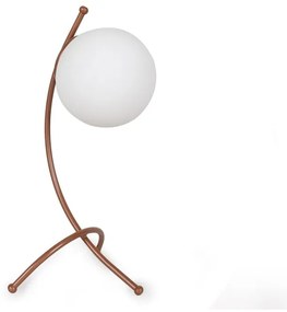 Бяла и бронзова настолна лампа със стъклен абажур (височина 43 cm) Yay – Opviq lights