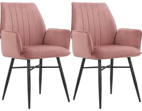Светлорозови тапицирани трапезни столове в комплект 2 бр. Anzo – Støraa
