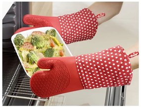 Комплект от 2 червени силиконови ръкавици за фурна - Wenko