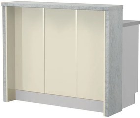 Островна кухненска пейка Modena-Length: 120 cm.-Beige-Chromix Silver