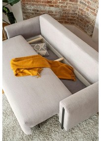 Бежов сгъваем/с място за съхранение диван от рипсено кадифе 244 cm Arcadova – ELTAP