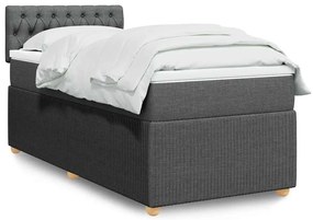 3289591 vidaXL Боксспринг легло с матрак, тъмносив, 80x200 см, плат