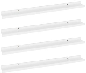 326662 vidaXL Стенни рафтове, 4 бр, бели, 80x9x3 см