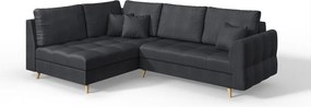 Тъмносив ъглов диван (ляв ъгъл) Ariella - Ropez
