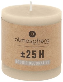 Свещ без аромат atmosphera Olia, Кръгла, 6.7x7 cm - Бежов