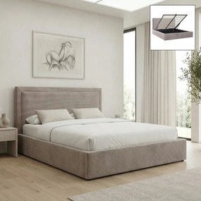Тапицирано легло Velar TopMebel с място за съхранение в цвят мока 160x200cm
