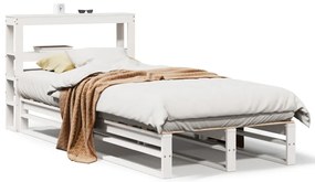 3306487 vidaXL Рамка за легло без матрак, бял, 90x200 см, бор масив