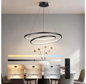 Brilagi-LED Димируем полилей на кабел TWISTER LED/75W/230V Ø 70 см черен + дистанционно управление