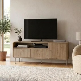 ТВ шкаф Colia TopMebel от меламин в цвят сепет дъб 140.3x34x55.7cm