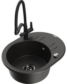 Mexen Kevin гранитна мивка с 1 отделение и кухненски смесител Duo,