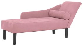 4007591 vidaXL Кушетка с възглавници, розова, кадифе