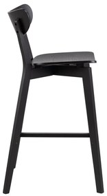 Черни дървени бар столове от каучук в комплект от 2 броя 105 см Roxby - Actona