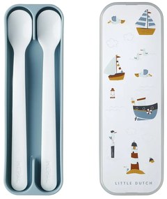 Пластмасови бебешки лъжички в бяло и светлосиньо в комплект от 2 броя Sailors bay – Mepal