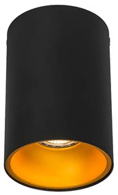 Интелигентен прожектор черен със злато, включващ WiFi GU10 източник на светлина - Deep