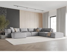 Светлосив ъглов U-образен диван, десен ъгъл Esther – Milo Casa