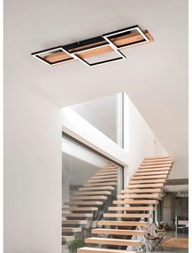 Черно и естествено LED затъмняващо се осветително тяло за таван 34x65 cm Harper – Trio