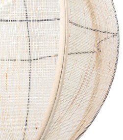 Ориенталска висяща лампа кафяв плат 46 см - Rob