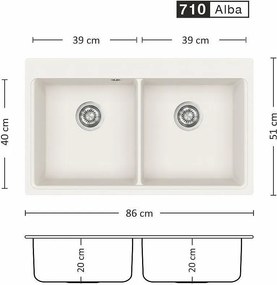 Eurolux FERETA 86.2 SI Композитна мивка за вграждане